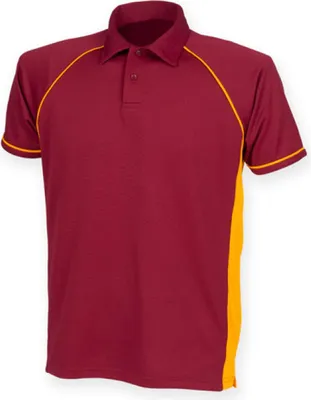 Produktbild von Finden+Hales LV370 | Herren Piped Performance Polo / Coolplus®-Polyester - Farbe: Maroon/Amber/Amber - Größe: M