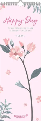 Produktbild von GreenLine Geburtstagskalender Floral - Immerwährend - Wandkalender - 14,85x42