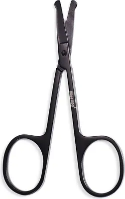 Produktbild von 3,5 Zoll Augenbrauenschere - Gesichtshaarschneider - Wimpernhaare trimmen - Pflege-Schere - Kosmetisches Make-Up-Werkzeug - Sicherheitsschere (Schwarz)