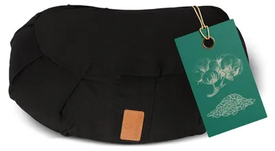 Obrázok produktu pre Joga vankúš – polmesiakový meditačný vankúš s výplňou zorganickej pohánky – 45x30x14 cm