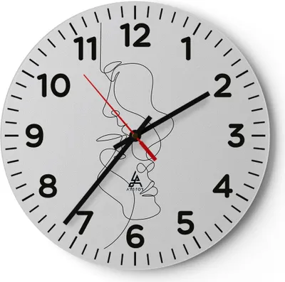 Produktbild von Wanduhr - Rund - Glasuhr - Stück Linear Paar - 40x40cm - Schleichendes Uhrwerk - Lautlos - zum Aufhängen bereit - Dekoration Modern - Wanddekoration aus Glas - C4AR40x40-4895