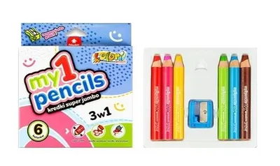 Produktbild von Penmate Jumbo Buntstifte 3-in-1 6 Farben Dick