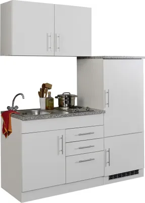 Produktbild von Held Möbel Singleküche mit Geräten Toronto 160 cm weiß matt zerlegt 909.6513