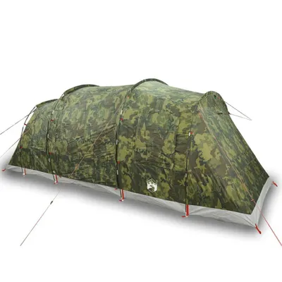 Produktbild von vidaXL Tunnel-Familienzelt 6 Personen Camouflage Wasserdicht