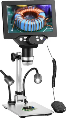 Productafbeelding van Digitale microscoop, 1200x vergroting, 7-inch LCD-scherm, zilverkleurig