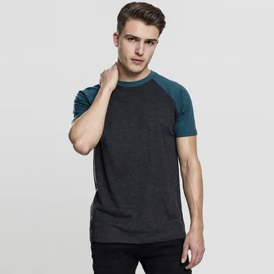 Obrázok produktu pre Pánske tričko Urban Classics Raglan Contrast Tee charcoal/teal - S