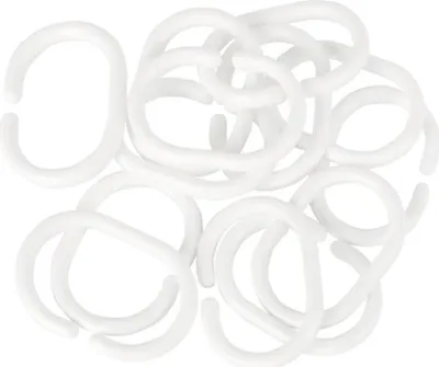 Obrázek produktu pro Kroužky na sprchový závěs - 5x3,5 cm - Bílá