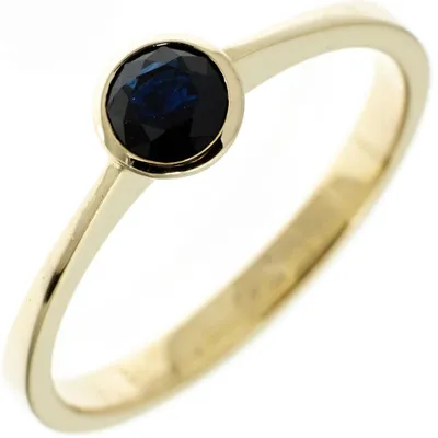 Produktbild von Ring Damenring Safir Saphir blau 333 Gold Gelbgold Saphirring schlicht Innenumfang 50mm Ø15.9mm
