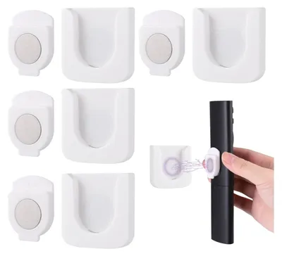 Obrázek produktu pro Sada 4 magnetických držáků na dálkové ovladače, nástěnný držák na dálkové ovladače, magnetický držák na dálkové ovladače, multifunkční nástěnný organizér na dálkové ovladače k televizoru a nabíjecí konektor