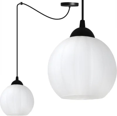 Obrázek produktu pro Costa Černá závěsná lampa Spider – 1žárovková závěsná lampa s bílou koulí E27