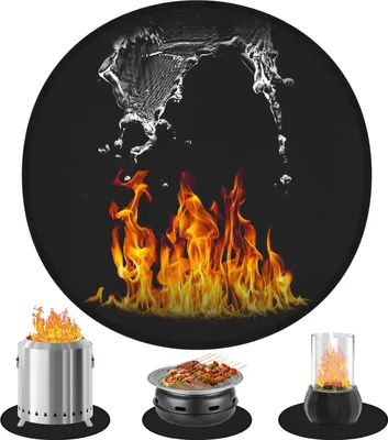 Produktbild von Famanu Runde feuerfeste Unterlage 50 cm - Schutzmatte für Tischkamin und Grill