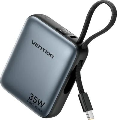 Produktbild von Vention 10000mAh 35W - Powerbank mit USB-C-Kabel (grau)