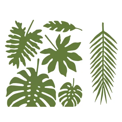 Imagen del producto de Decoración de mesa "Aloha" con motivos de hojas tropicales, estilo Hawaiano