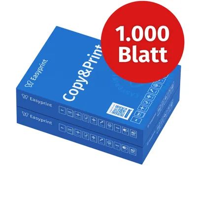 Produktbild von Easyprint Druckerpapier Kopierpapier 1000 Blatt 2 x 500 A4 Premium Hochweiß CIE 160 PEFC