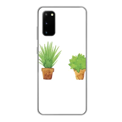 Produktbild von MuchoWow® Handyhülle Schutzhülle Hülle für Samsung Galaxy S20 Blumentopf - Aquarell - Pflanzen Silikon Softcase Handy Hülle - Bild