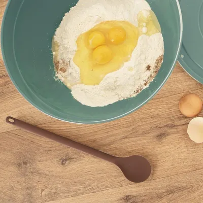 Immagine prodotto di Cucchiaio da cucina in silicone per cucinare, mescolare e servire su teflon