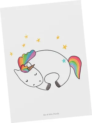 Produktbild von Mr. & Mrs. Panda Postkarte Einhorn Nacht - Weiß - Geschenk, bildkarte, Traum, Realität, kunstkarte, Grußkarte, Unicorn, Postkarten, Einhörner, Ansichtskarten