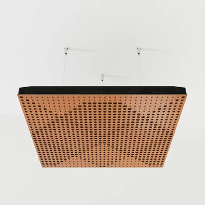 Productafbeelding van Set van 4 akoestische plafondpanelen WILDS, 50x50x5 cm, kersenhout/goud
