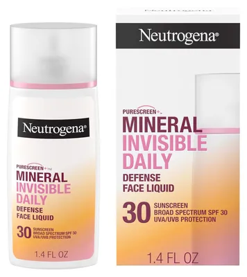 Productafbeelding van Neutrogena Purescreen+ Minerale onzichtbare dagelijkse bescherming gezichtsfluid, SPF 30 zonnebrandcrème, 40 ml