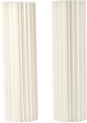 Immagine prodotto di Portafiori - Colonne espositive - Set di 2 - Pieghevole - Altezza 1 m - Ø 29 cm - 50 kg ciascuno - Cartone e acrilico - Bianco