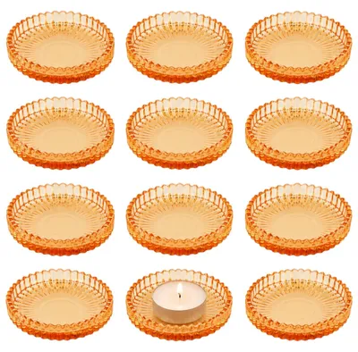 Productafbeelding van Set van 12 Kaarsenborden van Glas Ø 10 cm