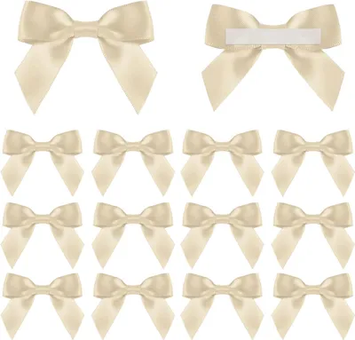 Productafbeelding van Satijnen strikken - Set van 50 - Geschenkstrikken - Zelfklevende satijnen strikken - Bruiloften - Geschenkverpakking