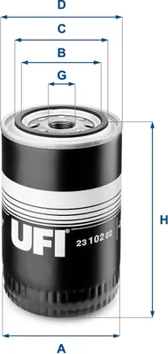 Produktbild von Ölfilter UFI 23.102.02 Anschraubfilter für FIAT 135 Dino Spider (135) 135 Dino Coupe (135) für NISSAN PATROL Hardtop (K160) für VOLVO F4 für LANCIA