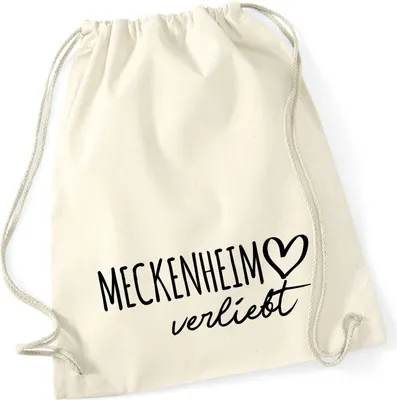 Produktbild von Huuraa Turnbeutel Meckenheim verliebt 12 Liter Natural Baumwolle Rucksack Geschenkidee