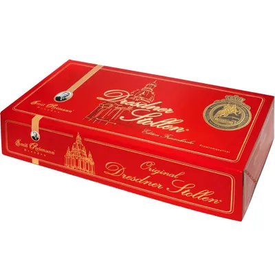 Produktbild von Emil Reimann Dresdner Stollen Frauenkirche Edition Faltschachtel 500g