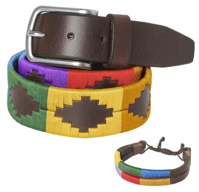 Image de Ceinture en cuir pour polo, fabriquée à la main, avec emballage cadeau