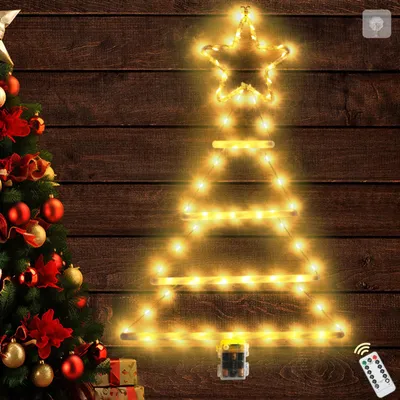 LED-Lichterkette Ladder 67 cm, 70 LEDs, warmweiß, 8 Modi, Timer