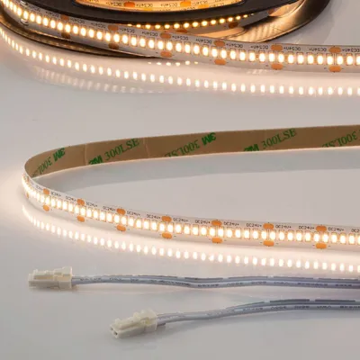 Produktbild von ISOLED LED CRI930 MiniAMP Flexband Streifen, 24V, 6W, IP20, 3000K, 120cm, beids. 30cm Kabel + maleAMP, 300 LED/m
