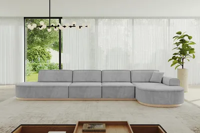 Produktbild von ALTDECOR Ecksofa in L-Form  MARI-L3-v1 - 413x171x83 cm Grau -  Corner Sofa Bett Eckcouch Couch Wohnlandschaft Cauchsofa