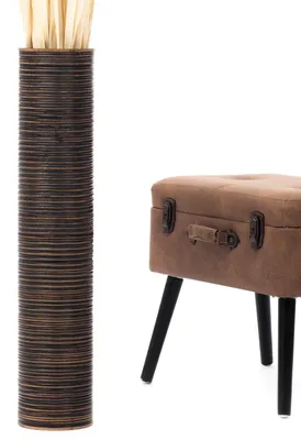 Produktbild von Leewadee Hohe Bodenvase 65 cm aus Mangoholz in braun