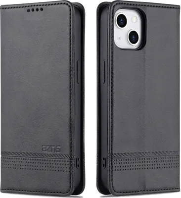 Obrázek produktu pro Pouzdro pro iPhone 14, Peněženka s Magnetickým Uzávěrem a Stojánkem, Kožené Flip Pouzdro černé