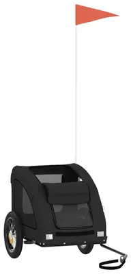 Obrázok produktu pre vidaXL Príves na bicykel Dogs Black Oxford Fabric and Iron