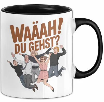 Produktbild von Büroarbeit Kollege Abschied Tasse Geschenk Lustige Geschenkidee Spruch Du Gehst (Schwarz)