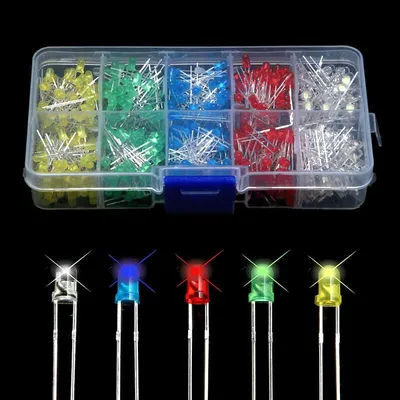 Zdjęcie produktu dla 500szt. 3 mm LED / światło białe / żółte / czerwone / niebieskie / zielone