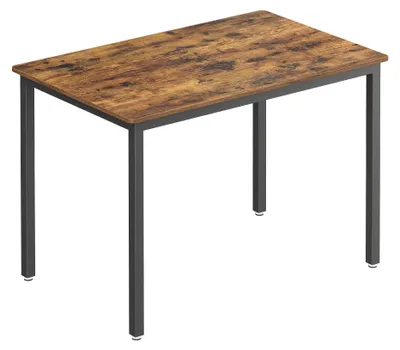 Eettafel 70x110x77 cm für 4 Personen, Industriedesign, Vintage Braun-Schwarz