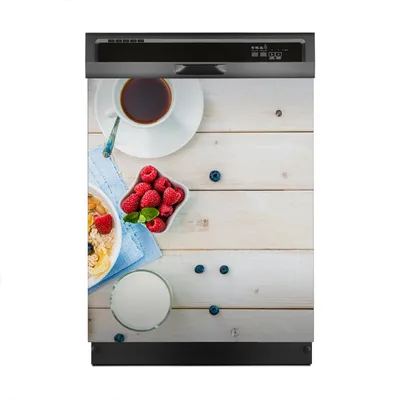 Produktbild von Magnete Dekorative 60x70 cm Küche Magnetmatte Spülmaschine - Kaffee Obst Himbeeren