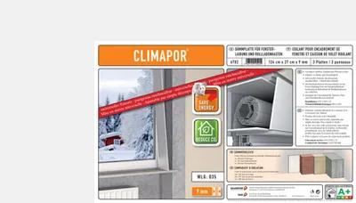 Produktbild von Climapor Dämmplatte Fensterlaibung/Rollladenkasten 9 Pack (=9 qm)