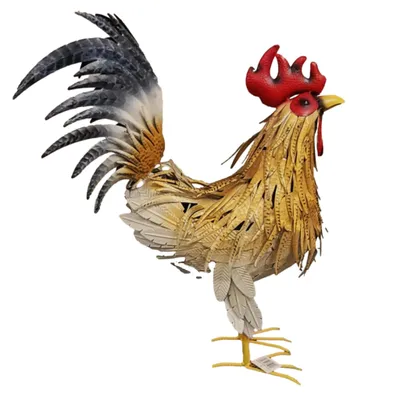 Produktbild von Schöner Hahn aus Metall für den Blumengarten Neuheit Hähne Tierwelt Tierfigur Metallfigur Gartenfigur zur Dekoration BO-MD19780