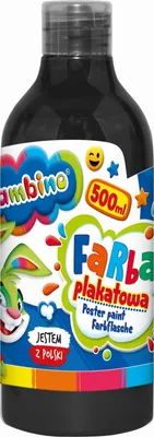Produktbild von Plakatfarbe schwarz in Flasche 500ml Bambino