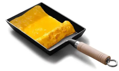 Zdjęcie produktu dla Patelnia do omletów Tamagoyaki, żeliwna - powłoka nieprzywierająca - prostokątna - nadaje się do użytku z płytami indukcyjnymi i kuchenkami gazowymi - 36,5 x 15,5 x 3 cm - wielofunkcyjna