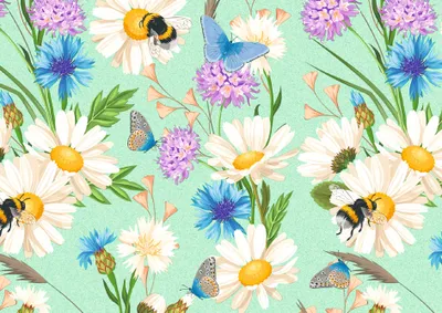 Produktbild von SUSY CARD Geschenkpapier "Blumenwiese" auf Rolle (B)700 mm x (L)2 m