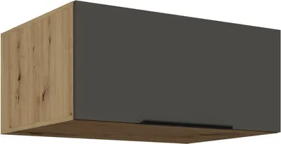 Produktbild von LUNARA Tiefhaubenunterschrank – Breite 80 cm, Graphit/Eiche Artisan