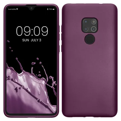Produktbild von kwmobile Handyhülle für Huawei Mate 20 Hülle - Silikon Case metallisch schimmernd - Schutzhülle Cover - Metallic Lavendel