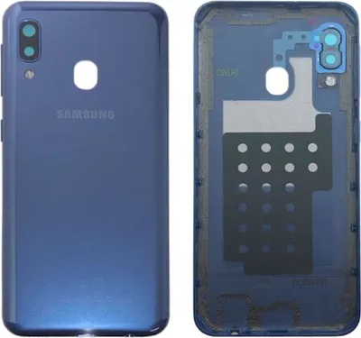 Image de Couvercle de batterie Samsung GH82-20125C pour Galaxy A20E A202F + pastille adhésive bleue - Neuf