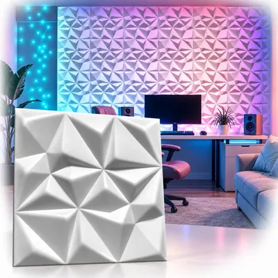 Produktbild von 3D Paneele Wandpaneele Polystyrol XPS – Styropor Verkleidung für Wand & Decke – 50x50 cm (0,25 m²) – Leicht, Flexibel & Einfach zu Montieren, KI-generiertes Bild