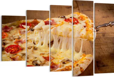 Produktbild von Bild auf Leinwand - Leinwandbild - Pizza Käse Tomaten - 150x100cm - Wand Bild - Wanddeko - Leinwanddruck - Bilder - Kunstdruck - Wanddekoration - Leinwand bilder - Wandkunst - EG150x100-3784
